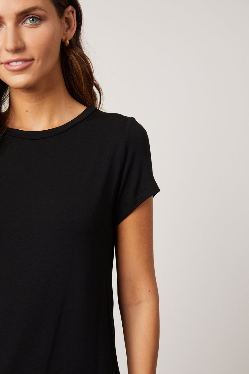 Evelyn Top in Black - half front close
