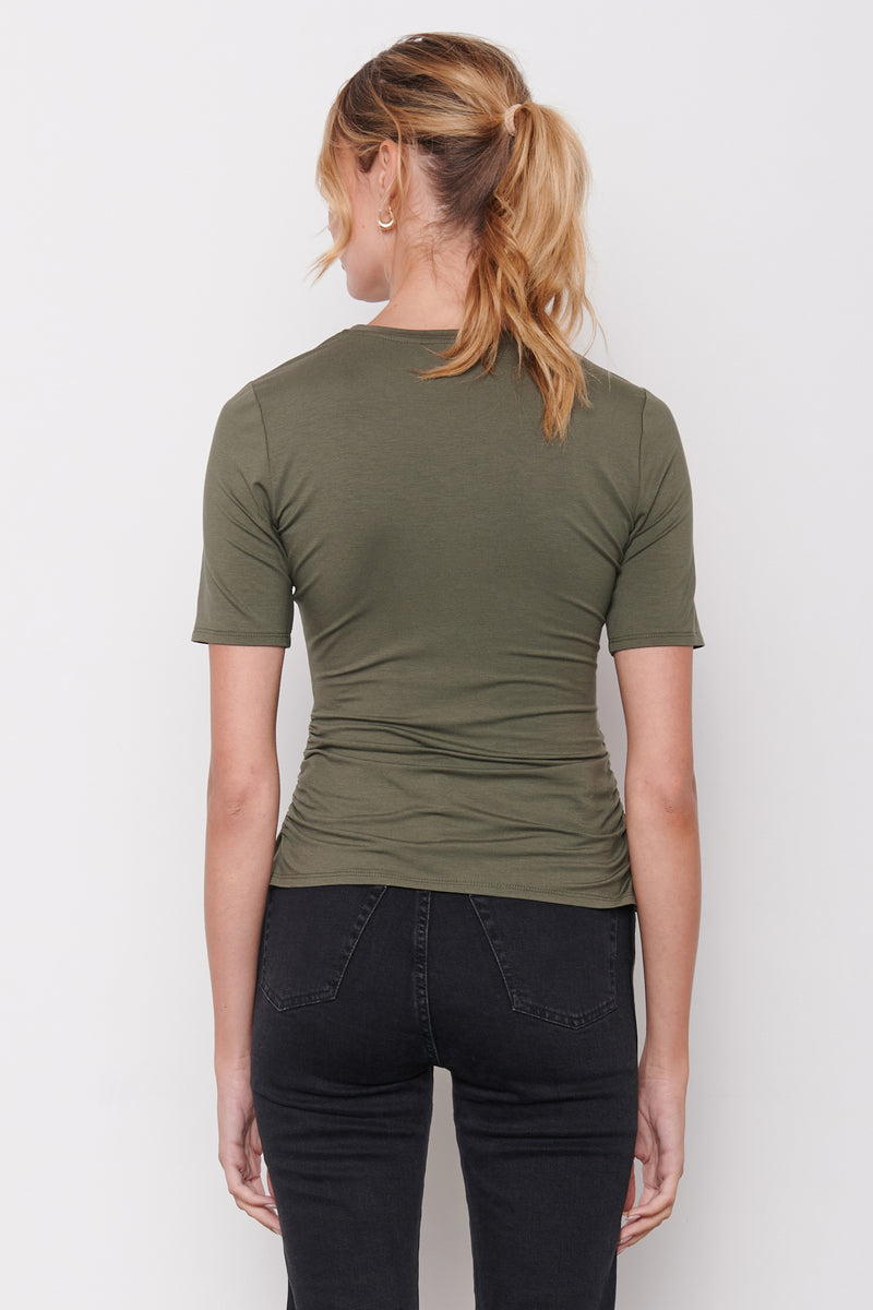 Green elbow sleeve top - Back
