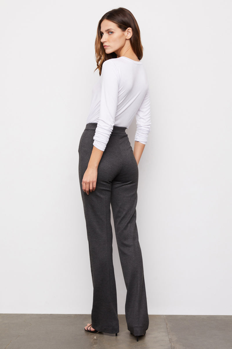 Paige Knit Trouser in Anthracite - back side view