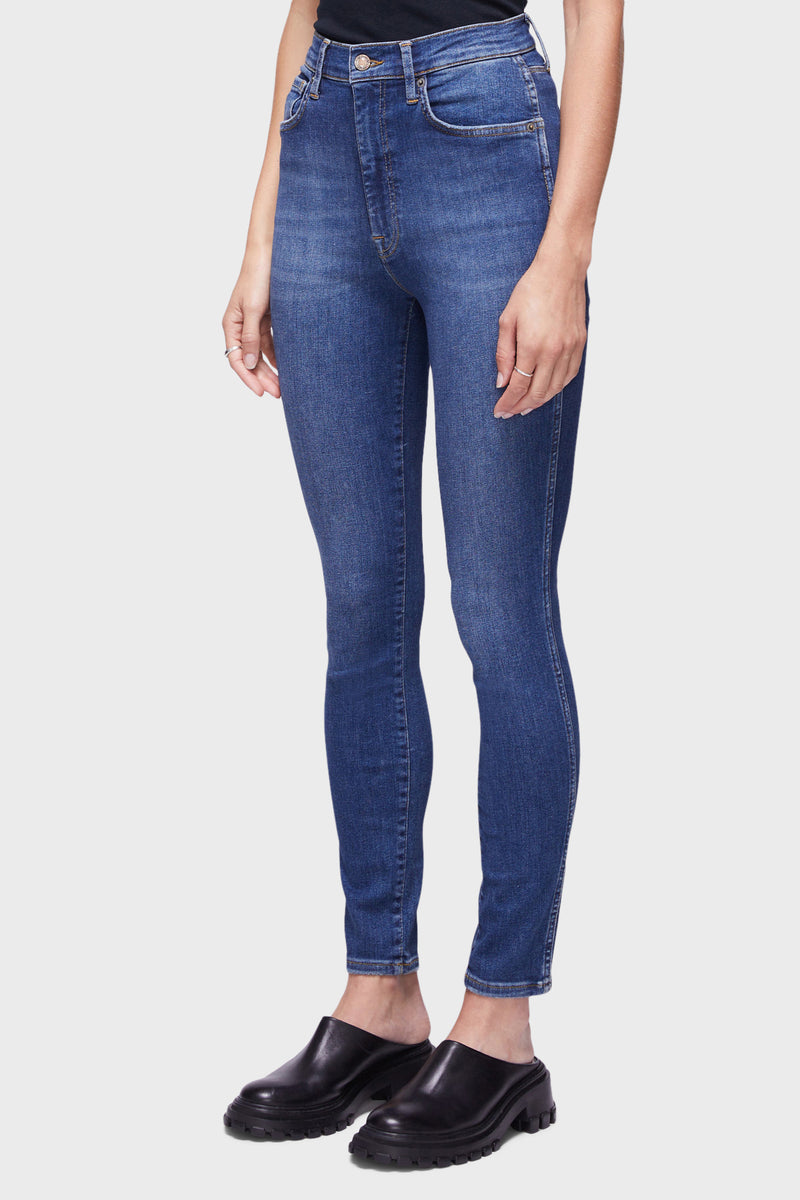 DSTLD Women's SCLPT Skinny Jeans in Medium Blue Heritage - Bailey/44