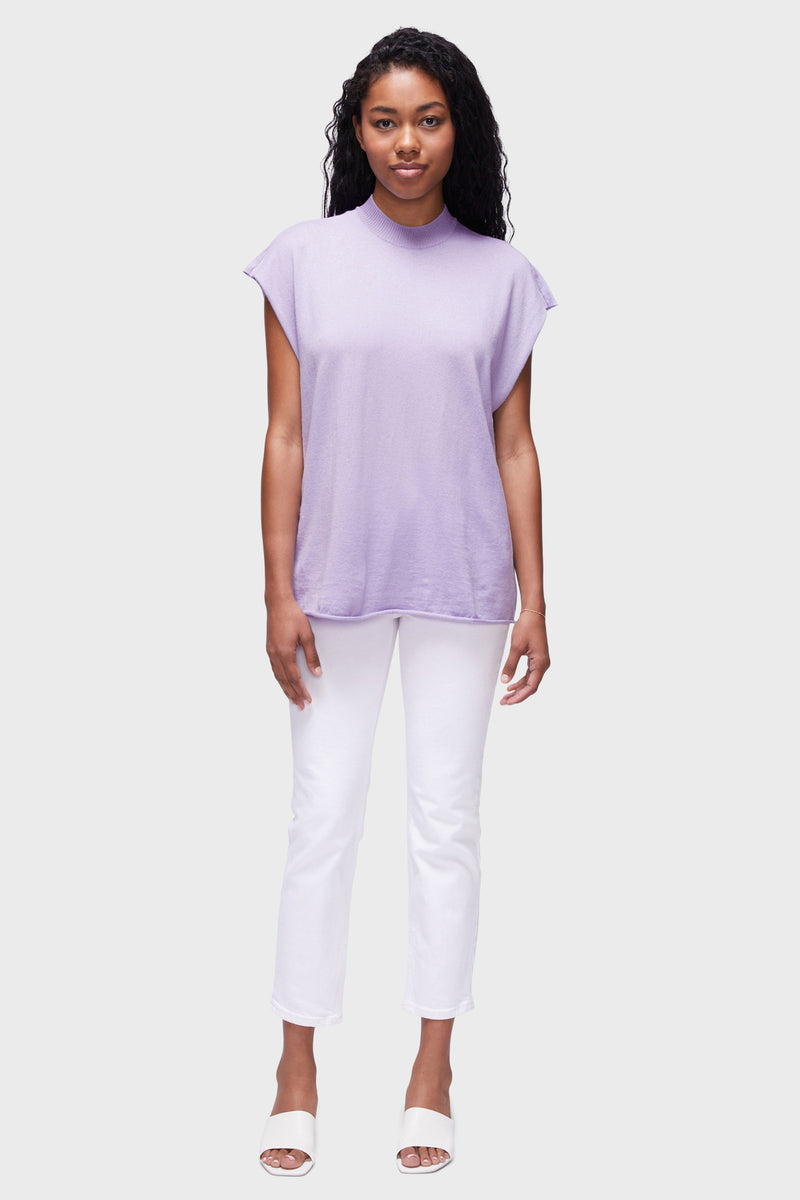 DSTLD Unisex Muscle Tee in Lilac  - Front