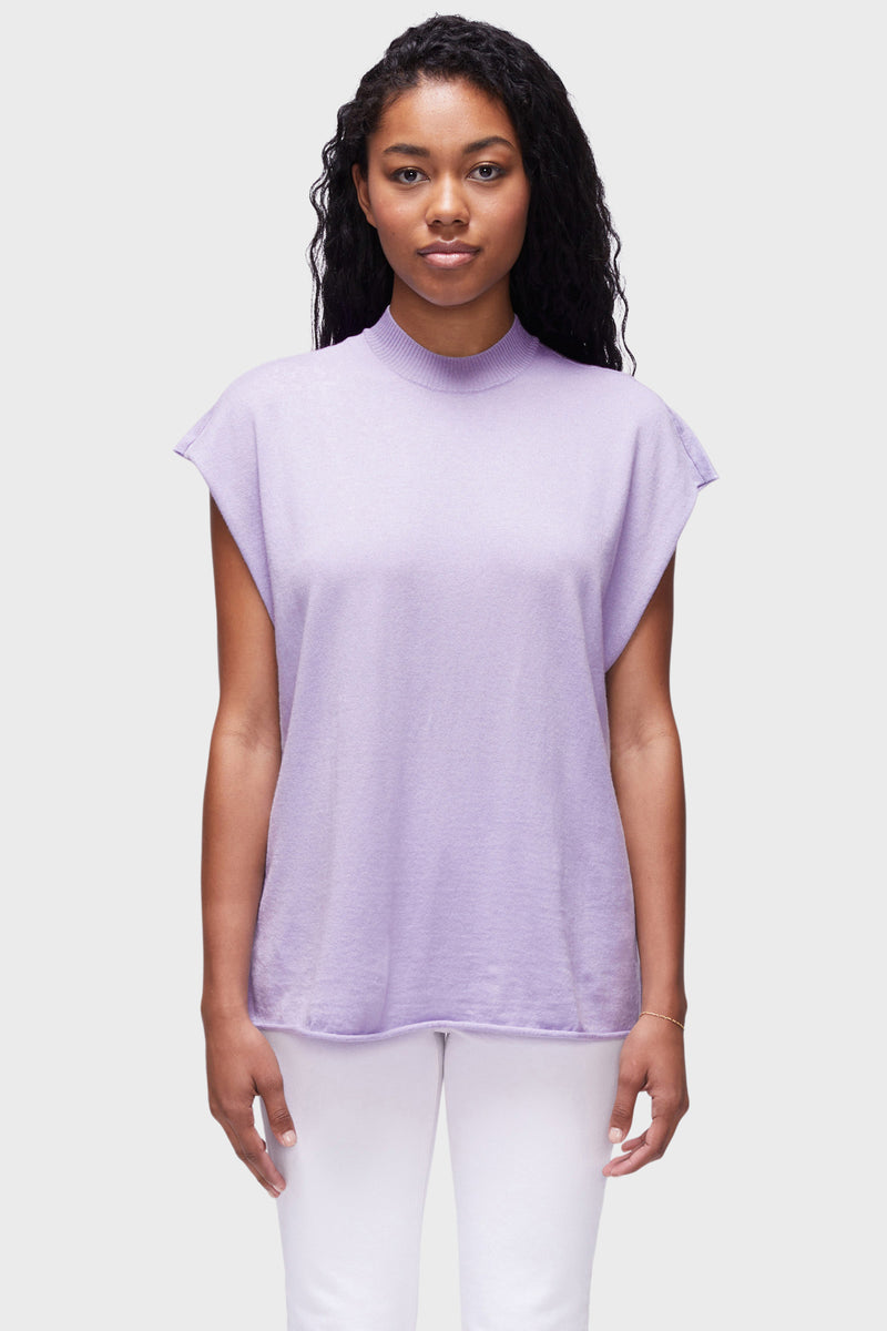 DSTLD Unisex Muscle Tee in Lilac - Front Half